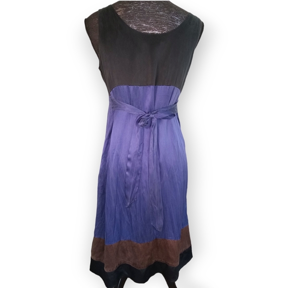 Mac & Jac 100% silk with lining Sleeveless dress with waist tie size 10 - Picture 2 of 9